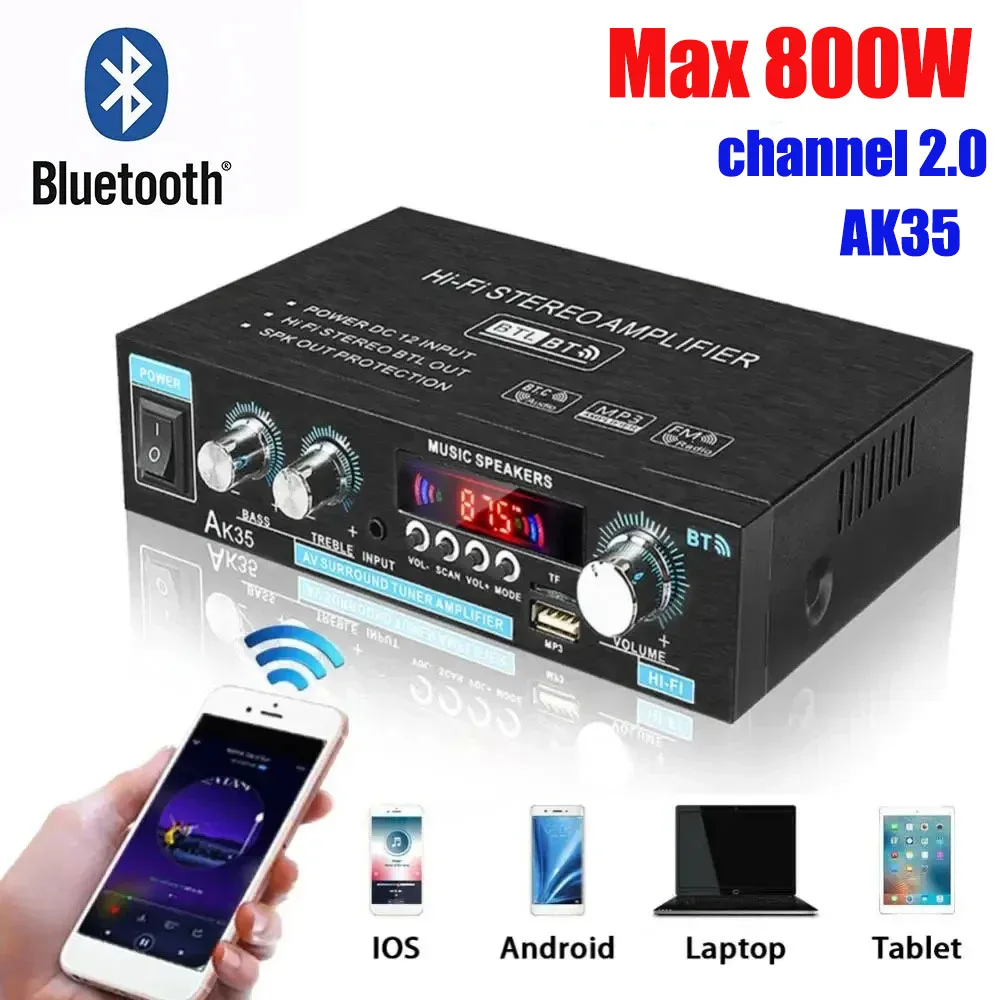 Home Cinema Bluetooth - AK35 HiFi Digital Bluetooth Amplifiers MP3