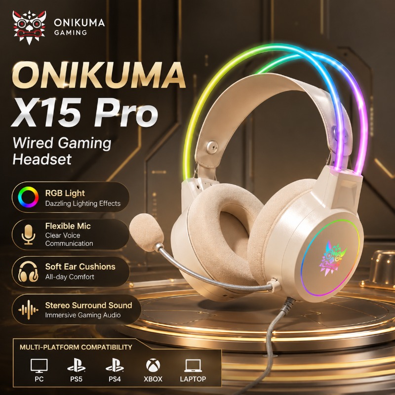 Home Cinema Headphones - ONIKUMA X15 Pro Gaming Headset Wired
