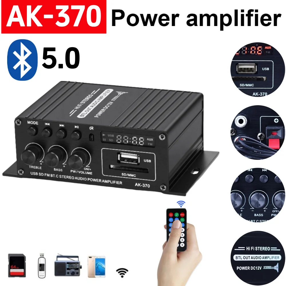 AK-370 Bluetooth Amplifier Pow - огляд і ціна Home Cinema Bluetooth