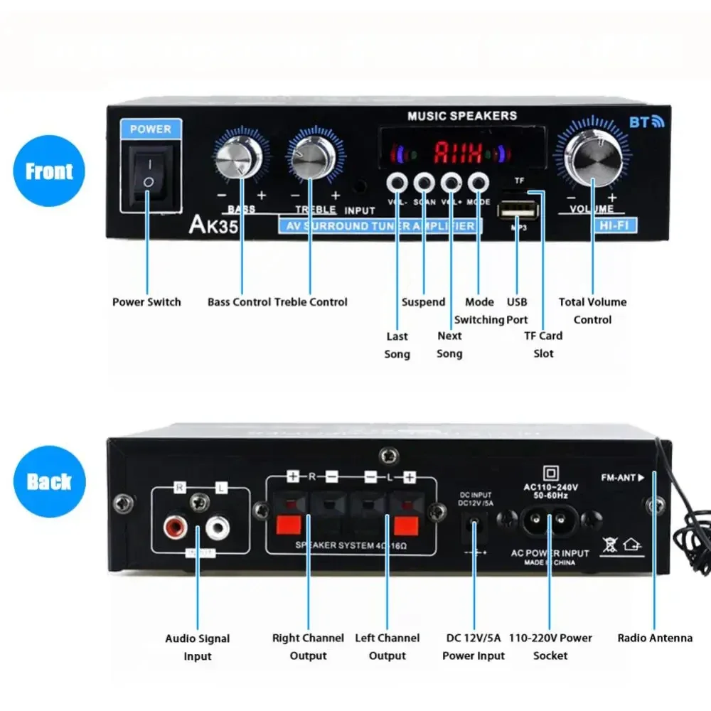 AK35 HiFi Digital Bluetooth Am - огляд і ціна Home Cinema Bluetooth