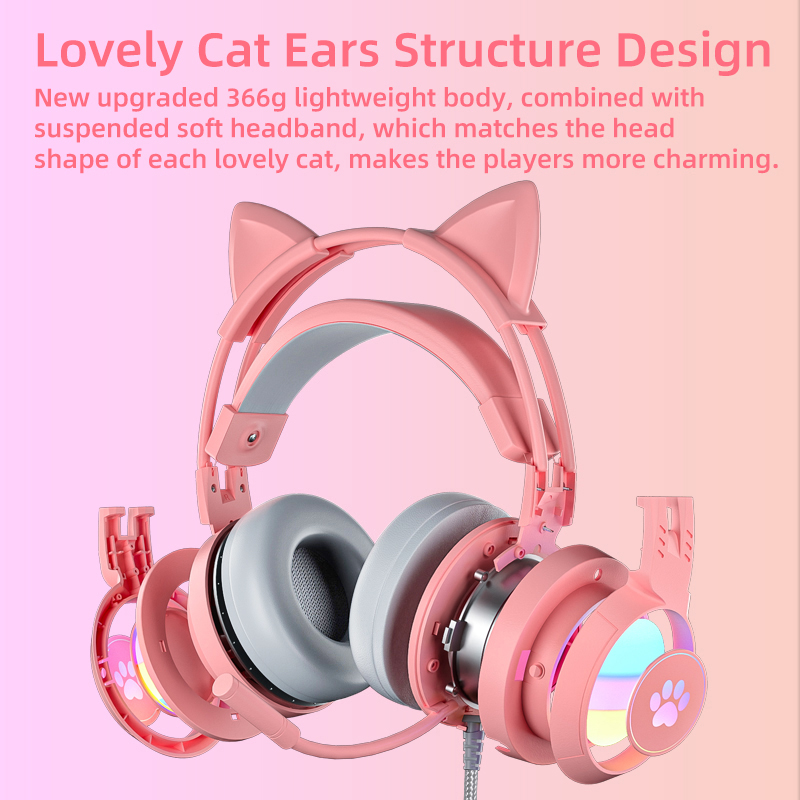 Cat Ear Gaming Headset Pink Cu - огляд і ціна Home Cinema Headphones
