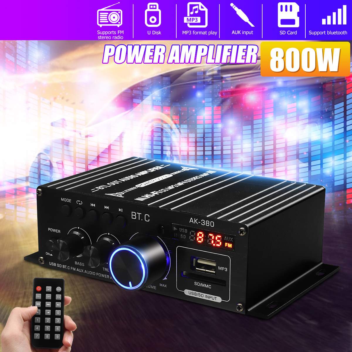 AK35 AK380 800W Home Power Amp - огляд і ціна Home Cinema Bluetooth