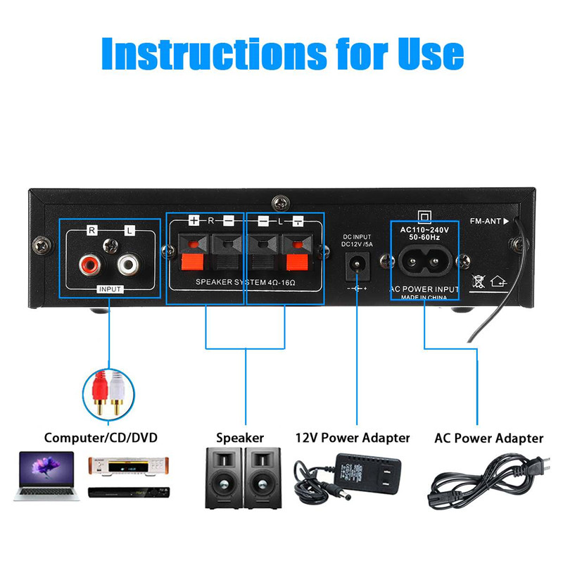 AK35 AK380 800W Home Power Amp - огляд і ціна Home Cinema Bluetooth