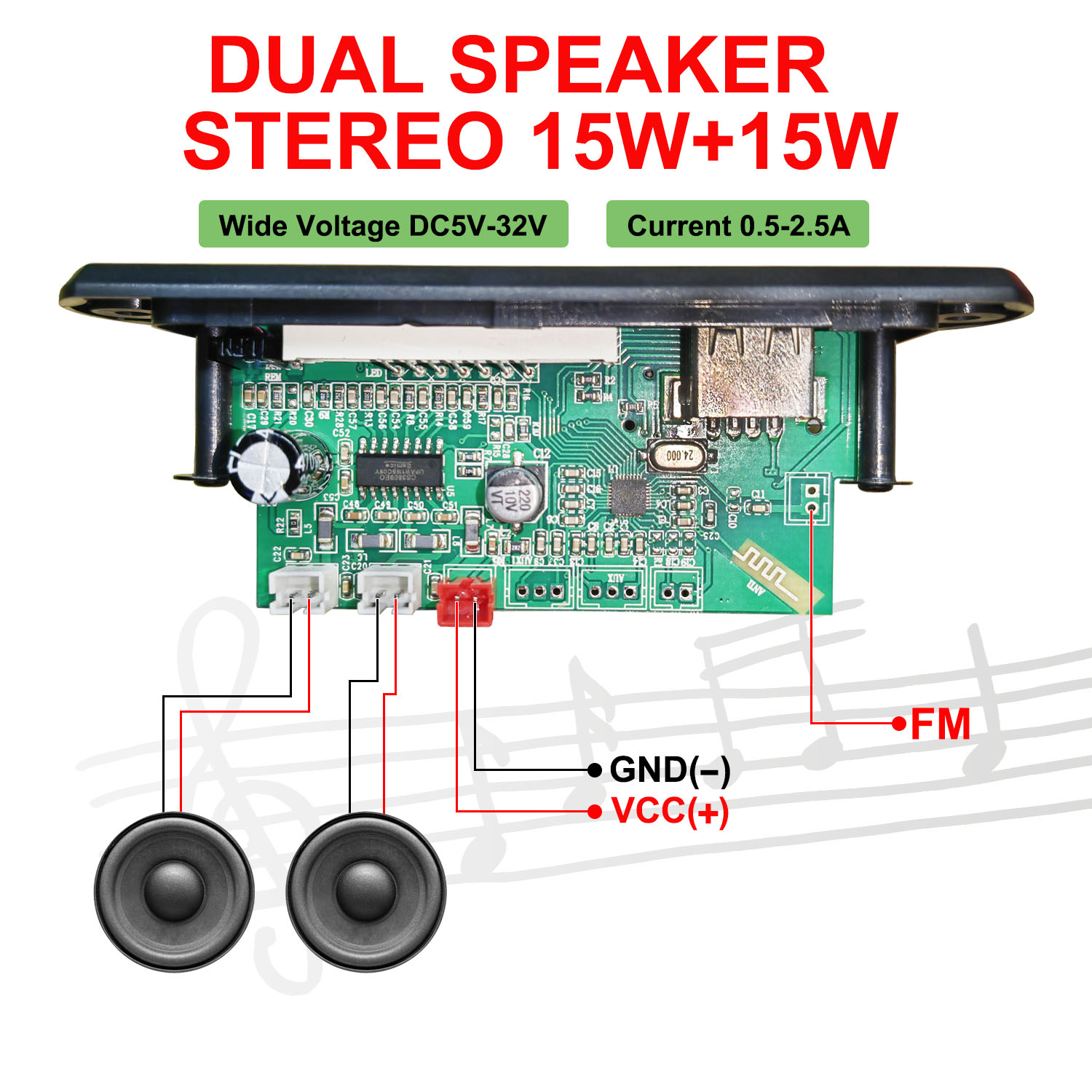 DC 5V-32V 30W Bluetooth5.0 Amp - огляд і ціна Surround Sound Decoder